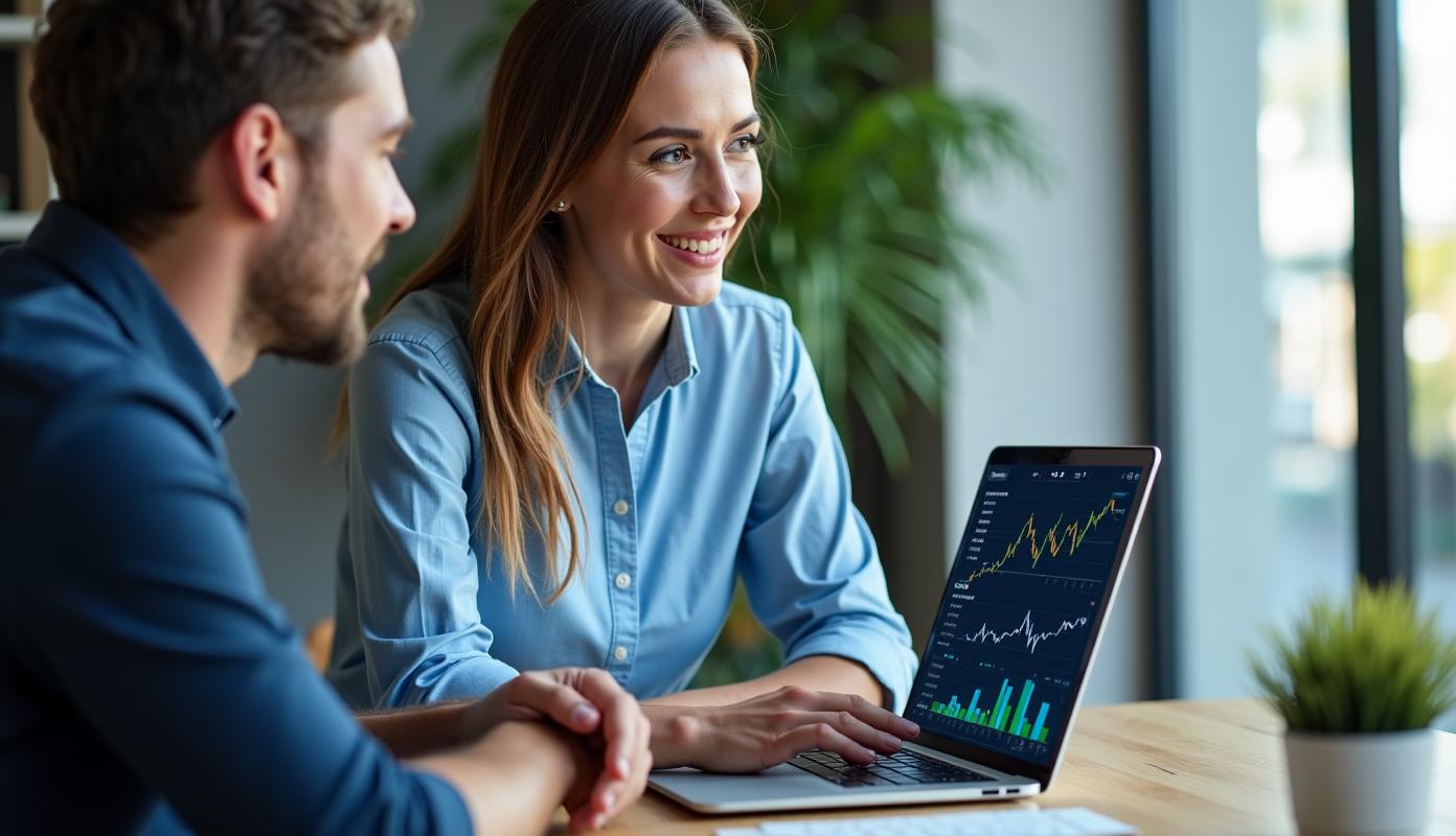Digital finansvejledning med diagrammer